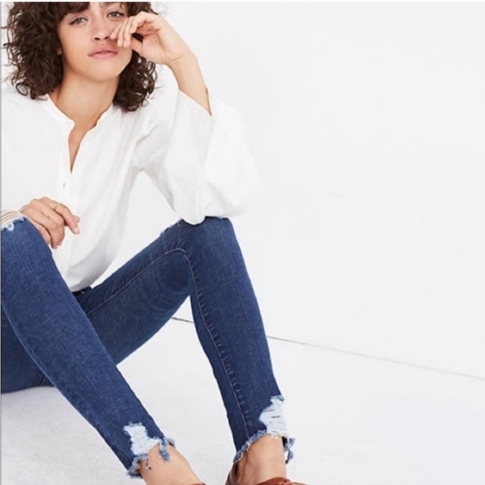 Madewell 9" High-Rise Skinny Jeans Size 28 : Destructed Edition